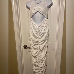 White long dress with cutouts